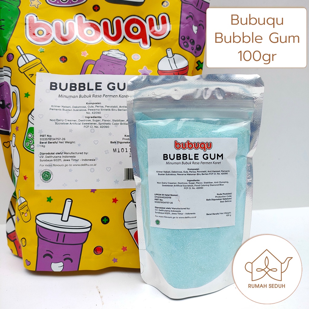 

Bubuqu Bubble Gum Powder 100gr -Minuman Bubuk Rasa Permen Karet