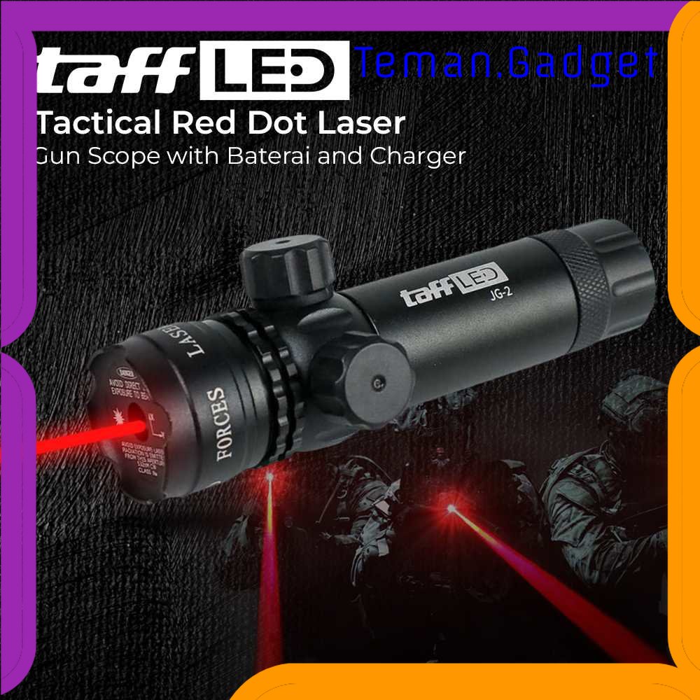 TG-SNT TaffLED Tactical Red Dot Laser Gun Scope with Baterai and Charger - JG-2