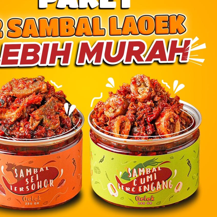 

➱ Oelek 2 Sambal Laoek Lebih Hemat! / Sambal Cumi / Sambel Ayam Suwir/ Sambal Sei / Sambal Rumahan ♩