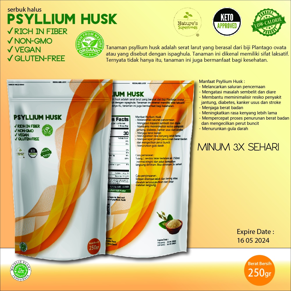 Psyllium Husk Original / Psyllium Husk Tawar Organic / Psyllium Husk Powder