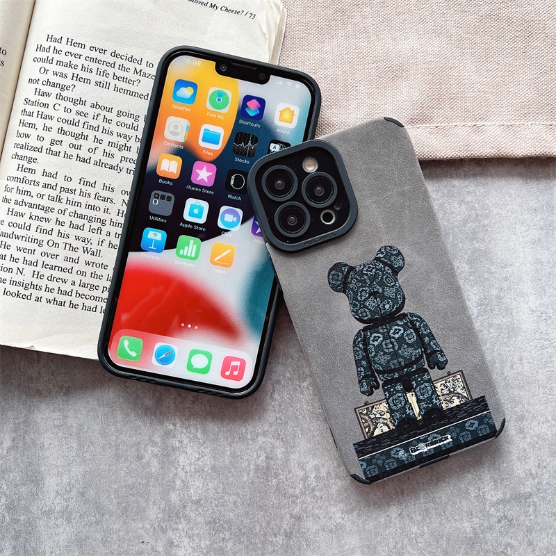 IPHONE Casing Pelindung Kamera Mewah Casing Tahan Guncangan Iphone14 Pro Max Plus case Iphone13 11 12 Pro Max14Plus Kulit Bergaya Beruang Kartun Penghilang Panas soft shell Melindungi Penutup Belakang