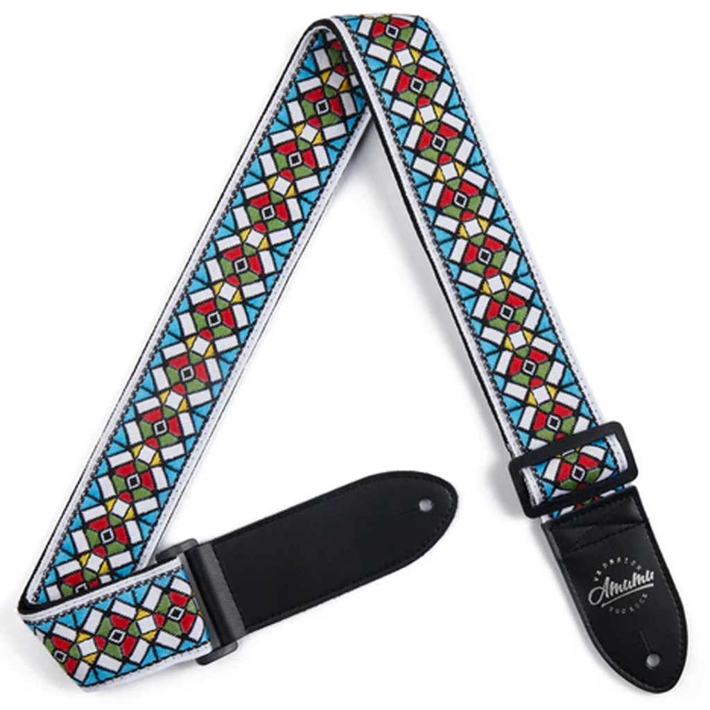 Amumu CO27J Strap Gitar motif Stained Glass Vintage Jacquard