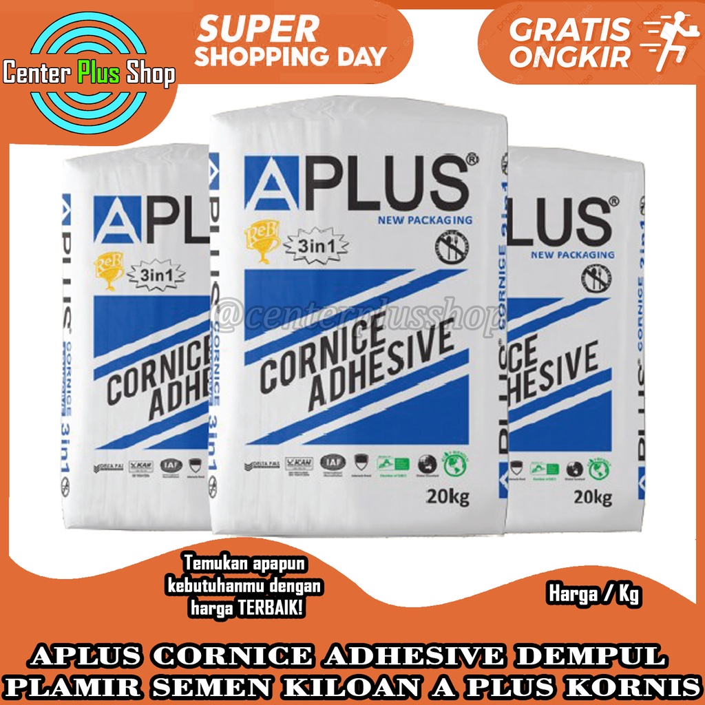 A Plus Cornice Compound Plester 1 Kg Kompon Dempul Plamir Gypsum Kornis Cornice Adhesive Aplus Perba