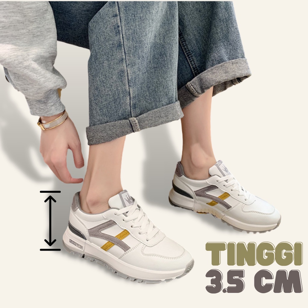 HAECHAN Sepatu Sneakers Wanita Sport Shoes Grey Blue