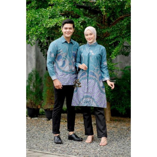 Batik Couple Modern Atasan Batik Kerja Kantor Wanita Tunik Batik Wanita M L XL XXL