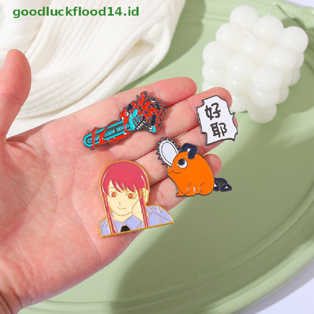 [GOOGFOUR] Jepang Dan Neraka Maskot Enamel Pin Rantai Man Makima Pochita Bros Kerah Lencana Ikon Anime Perhiasan Hadiah Kartun Enamel Lencana [TOP]