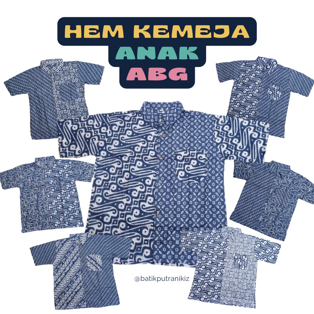 Baju Batik Anak Laki-laki Atasan Hem Kemeja Lengan Pendek Cowok