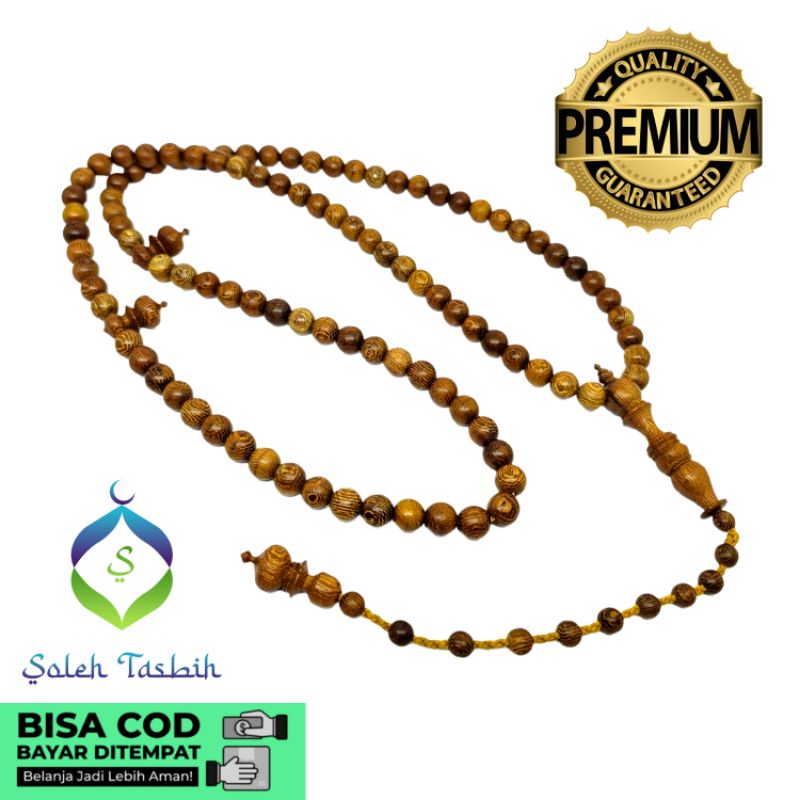 Tasbih &amp; Gelang Kayu Johar, Size 8mm Motif Bulat