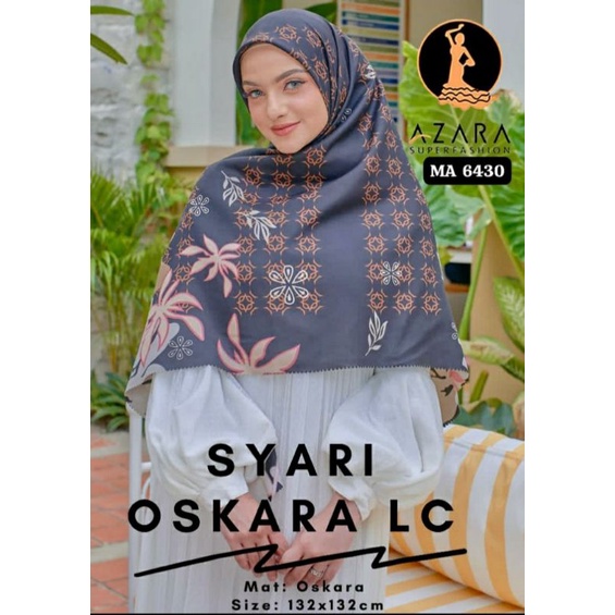 AZARA -  Jilbab Segiempat Syari Oskara Motif 130x130cm LC