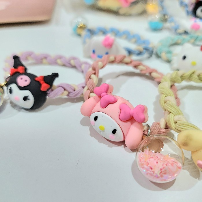 HJ-94 Ikat Rambut Karet Elastis Kepang Karakter SANRIO Jepang Import