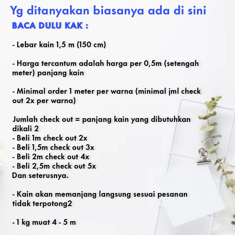 Kain Wolfis Wolvis Wollpeach Grade A Harga per 0,5m