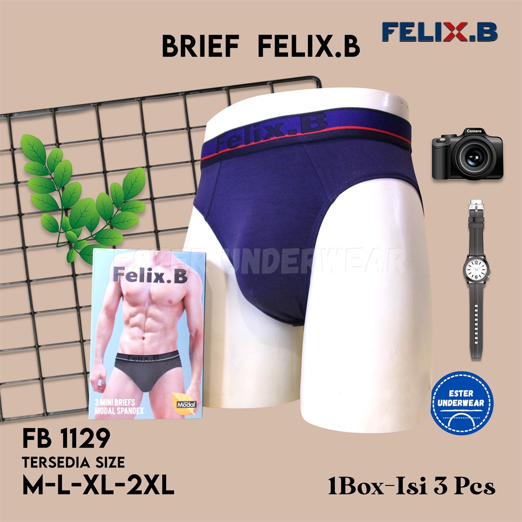 FELIX B Celana Dalam Pria FB 1129 1 Box Isi 3 Pcs