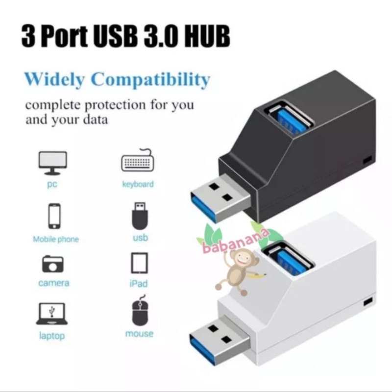 USB 3.0 HUB EXTENSION to 3 Ports Splitter Extender Cabang 2.0 Adapter