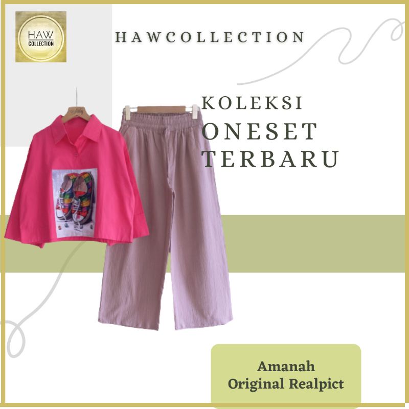 Setelan Kemeja dan Celana Kulot Wanita Candy Set By Anty's Oneset Atasan dan Bawahan Terbaru LD 110