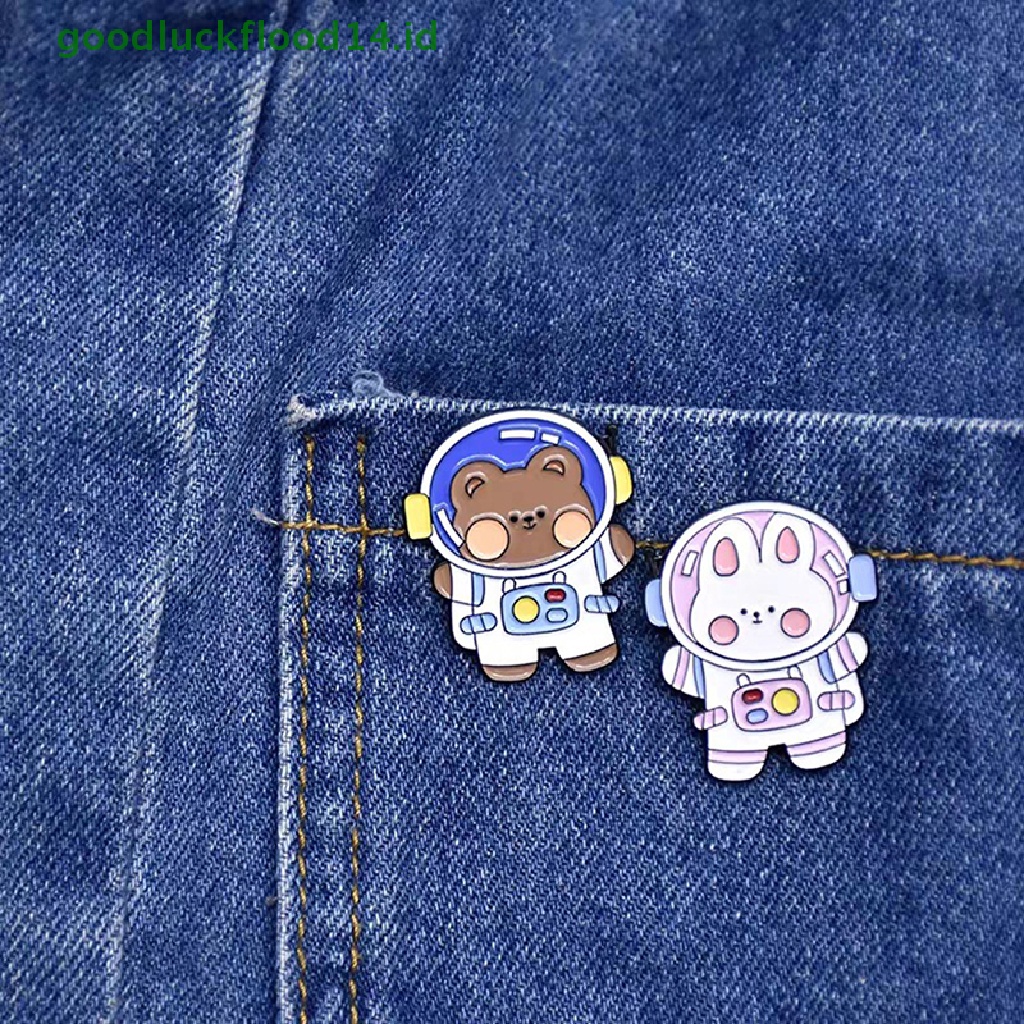 [GOOGFOUR] Bros Pasangan Astronot Sepasang Pin Alloy Lucu Kartun Lencana Dekorasi [TOP]