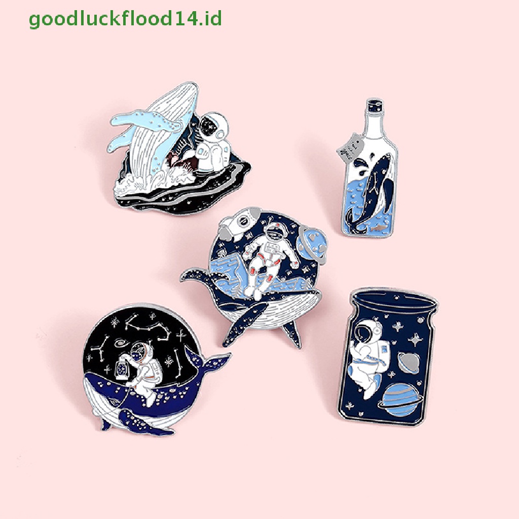 [GOOGFOUR] Pin Enamel Paus Adventure Ocean Drifg Wishing Bottle Brooch Bag [Atasan]