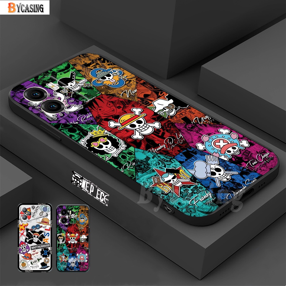 Oppo A17 A17K A57 2022 A77S A16 A15 A16K A54 A53 A12 A5S A7 A3S A31 A52 A92 A94 A37 F9 A1K Square Silicone Case Fashion Anime Raja Bajak Laut Bajak Laut Lembut Phone Cover BY