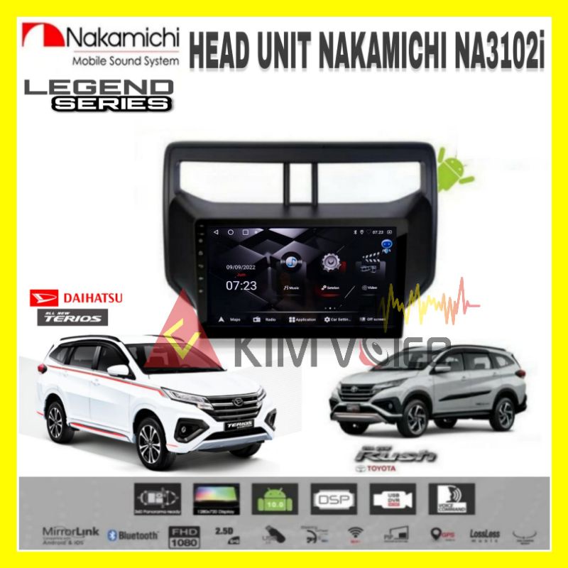 Head unit mobil Android layar 9 inci soket PnP untuk New Rush Terios 2018 ke atas