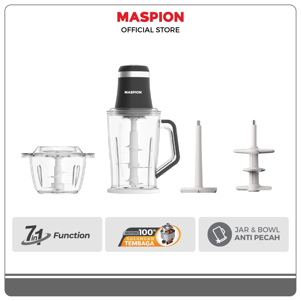 Maspion Food Chopper Penghalus Makanan 2 Liter & 1.2 Liter MFC-201 AP