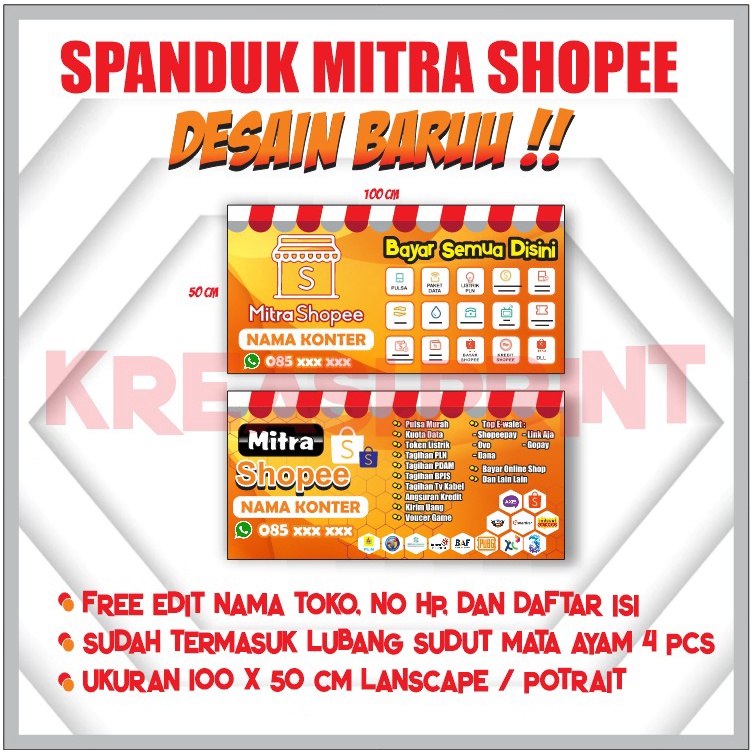 SPANDUK MITRA SHOPEE ( BANNER MITRA SHOPEE)