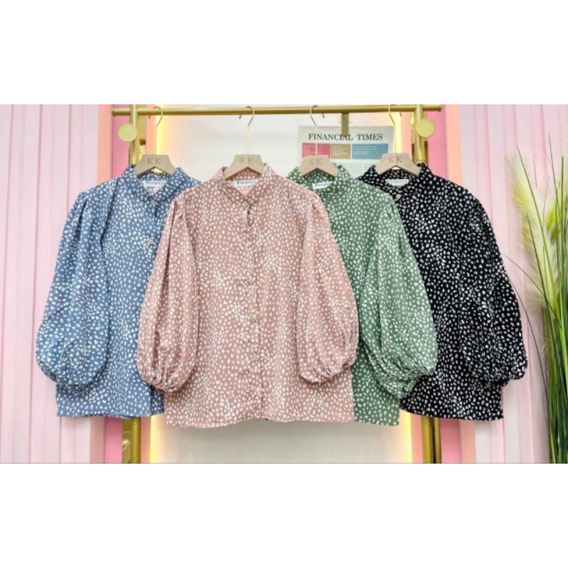 BLOUSE MOTIF LENGAN BALON // ATASAN IMPORT PREMIUM // FASHION IMPORT PREMIUM BKK // FASHION IMPORT PREMIUM KOREA // FASHION IMPORT MURAH