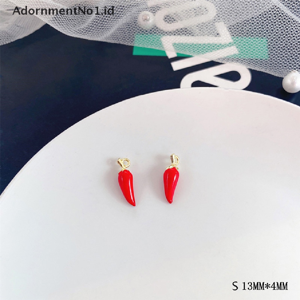 [AdornmentNo1] Alloy Enamel Tetes Minyak Paprika Liontin Emas Temukan Aksesoris Kalung DIY [ID]