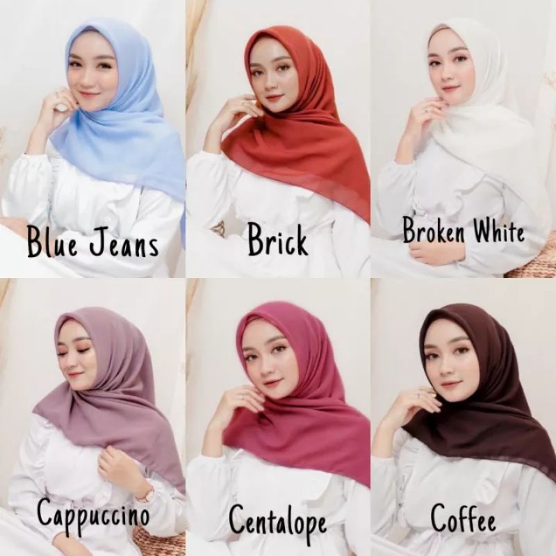 [TERMURAH] Bella Square Hijab Segiempat / Bella Polos / Hijab Segi Empat Polycotton BISA COD