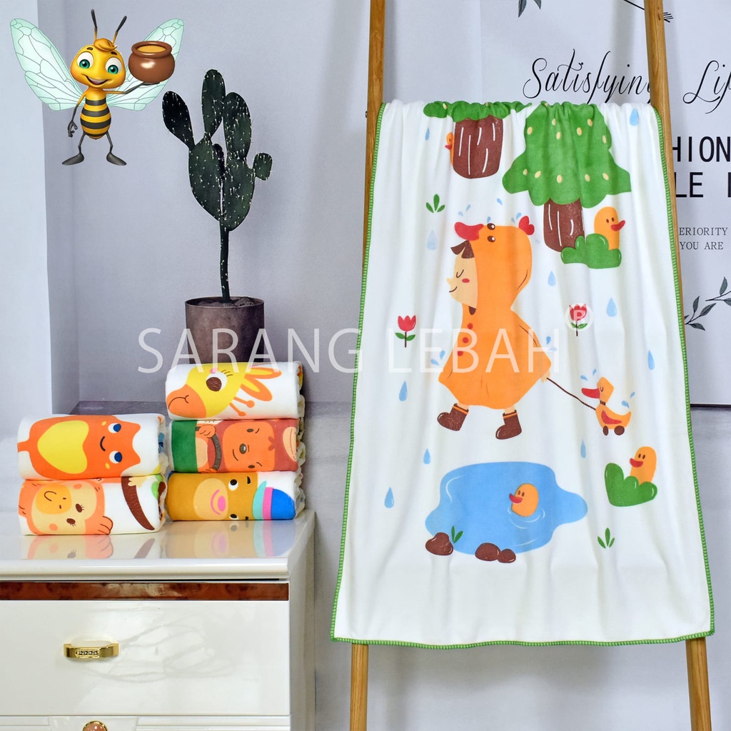 Handuk Bayi uk 50x100 50 x 100 cm HANDUK BABY Towel Sarang Lebah Handuk Mandi Handuk Anak Microfiber Extra Soft Lembut Motif Lucu Murah Little Terry Palmer House