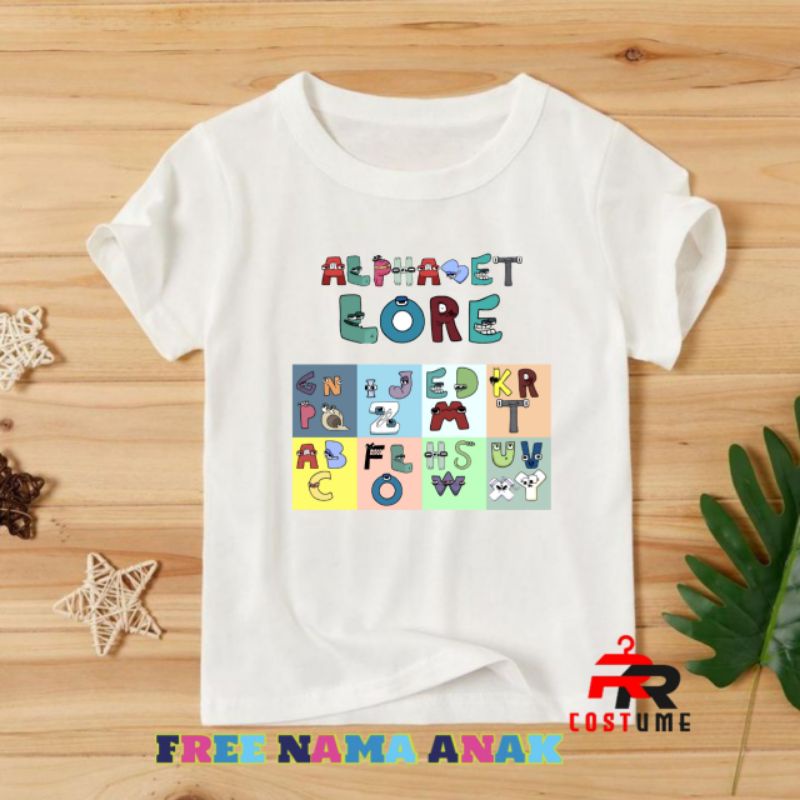 ALPHABET LORE BAJU ANAK KAOS ANAK ALPHABET LORE