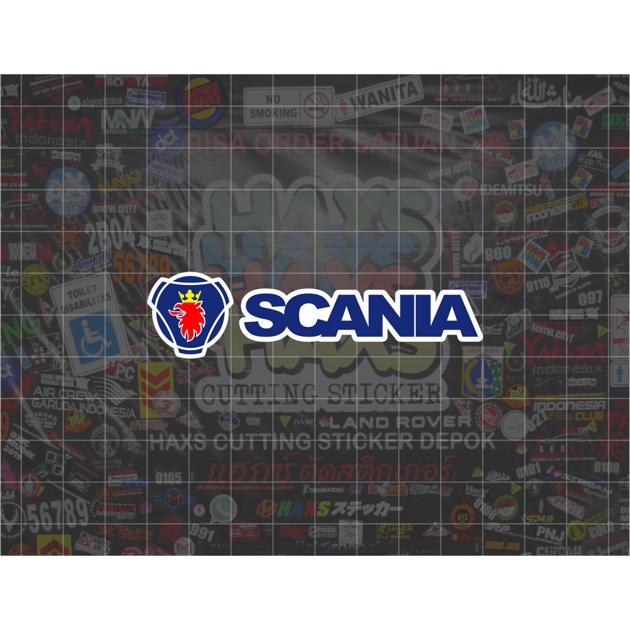 Cutting Sticker Scania V2 Ukuran 8 cm untuk motor mobil