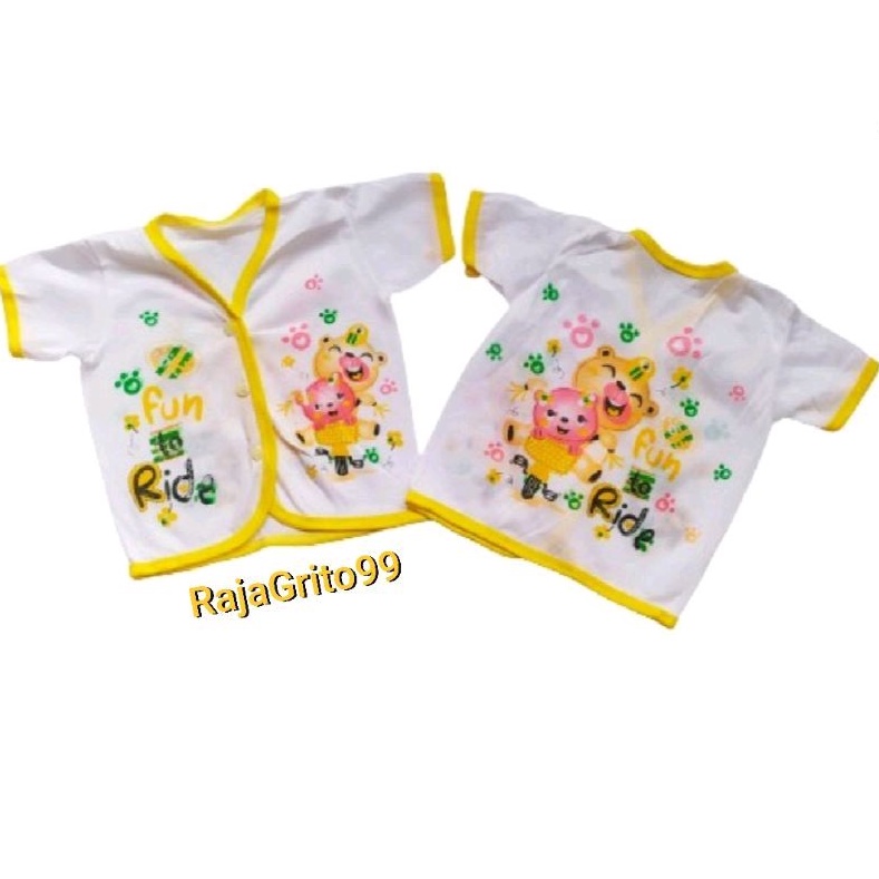 6 Pcs Baju Bayi Lengan Pendek / Baju Pendek Bayi Motif Print