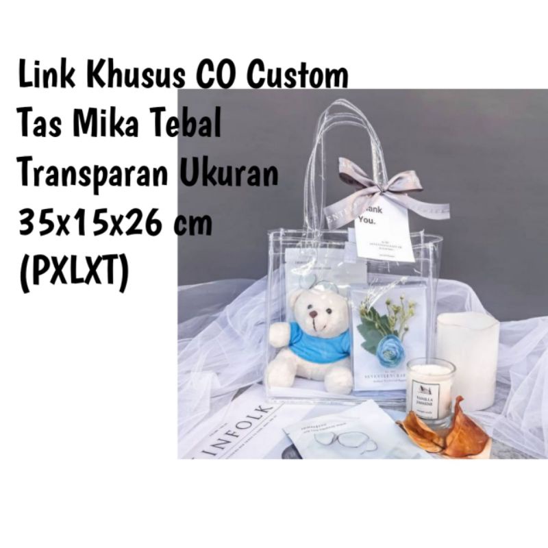 

Tas Mika Custom Uk 35x15x26 cm Tebal Transparan Polos