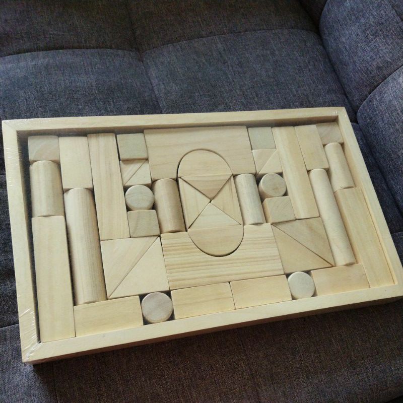 City Block, Mainan balok kayu susun, City wooden block, Sensory block