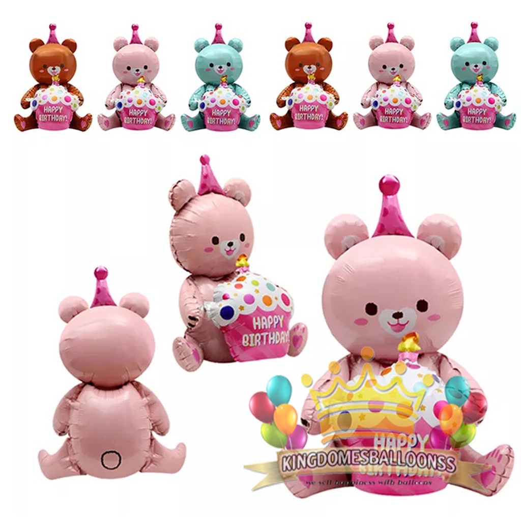 Balon Foil Bear 4D | Balon Foil Teddy Bear | Balon Foil Beruang Birthday