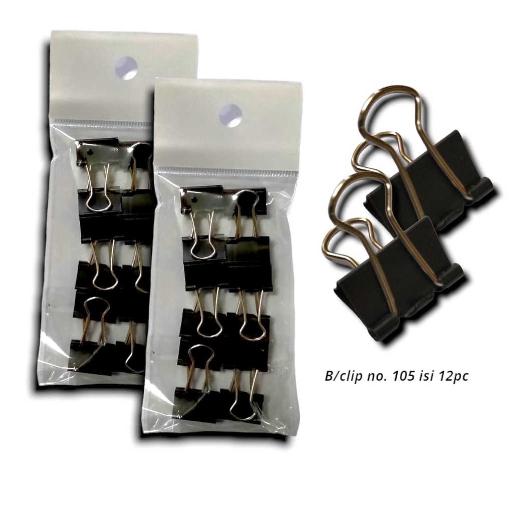 

KLIP PENJEPIT KERTAS BINDER CLIP HITAM KECIL NO.105 SET ISI 12 PCS