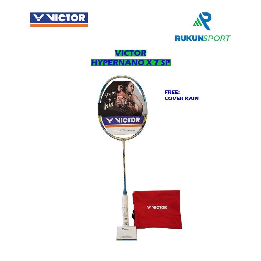 Raket Badminton VICTOR HYPERNANO X 7 SP (Free cover kain merah)