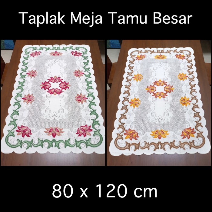 ><><><] Taplak Meja Renda Klasik ukuran 80 x 120 cm - Taplak Meja Tamu Putih