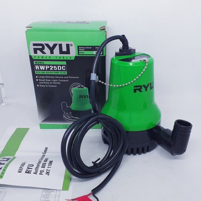 PROMO RYU Mesin Pompa Air Celup Kolam Ikan Akuarium DC 12V - Kolam Submersible Pump 12 Volt - Pompa Celup Air Aki DC 12 Volt - Pompa Air Celup DC Kolam Ikan Aquarium - Water Pump 12V RWP 25 DC