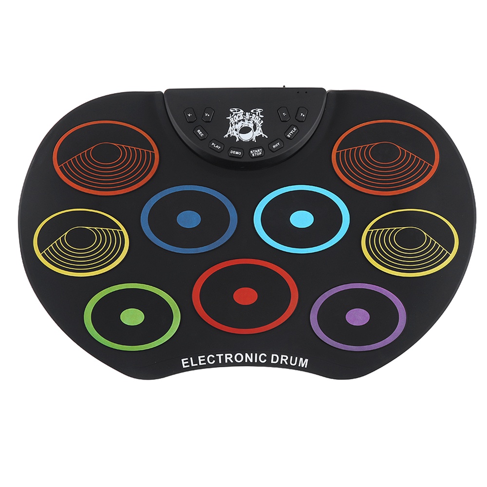 Set Drum Gulung Gulung Colorful Portable Electronic Digital USB 9pad