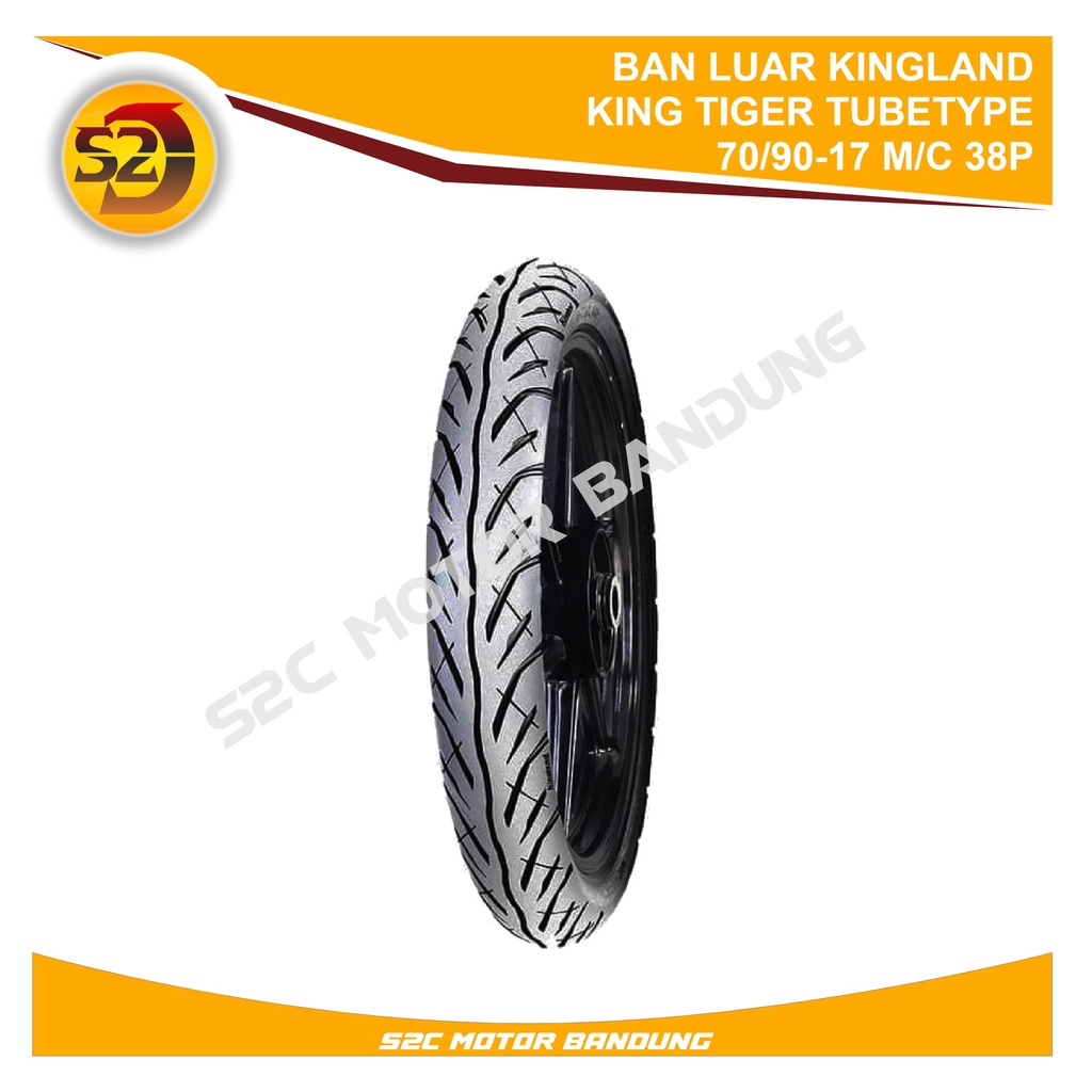 BAN LUAR KINGLAND KING TIGER TUBETYPE 70/90 RING 17 70/90-17 M/C 38P 100% ORIGINAL