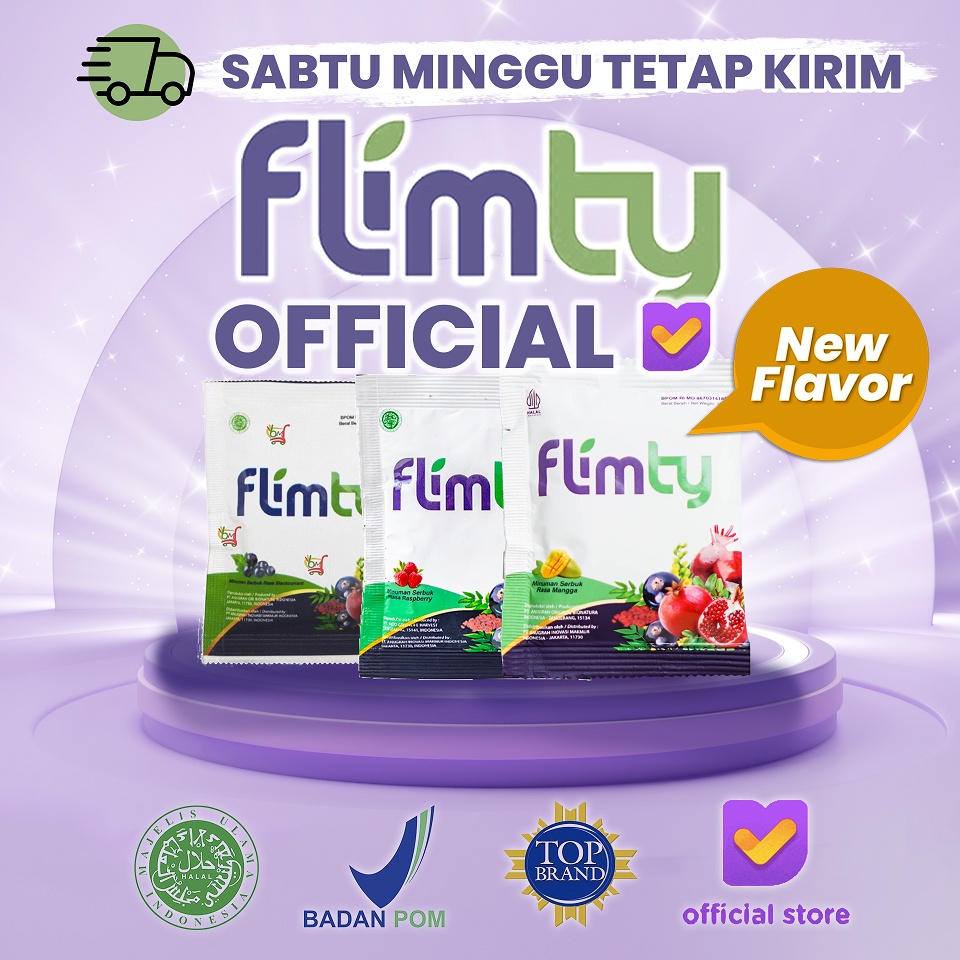 Flimty Fiber Obat Pelangsing Original Diet Detox 1 Sachet Halal BPOM