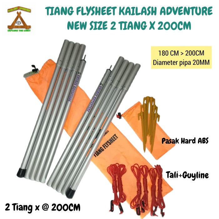 TIANG/FRAME FLYSHEET ALUMINIUM (PAKET LENGKAP)