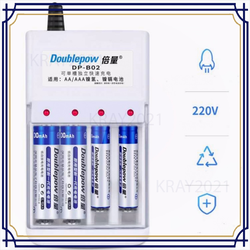 Charger Baterai 4 Slots for AA/AAA Ni-MH Ni-CD - BT038