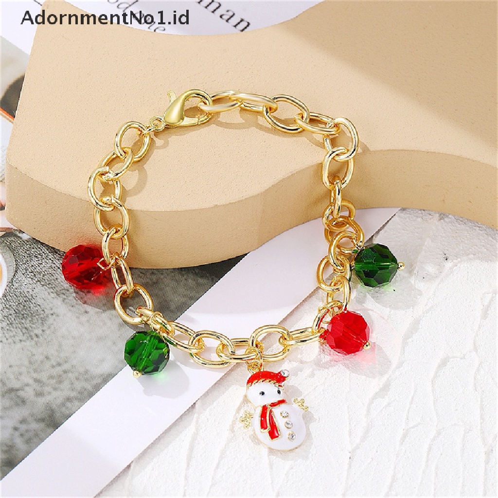 [AdornmentNo1] Gelang Natal Bentuk Santa Claus Gelang Untuk Wanita Gadis Manis Lucu Perhiasan Hadiah Xmas [ID]