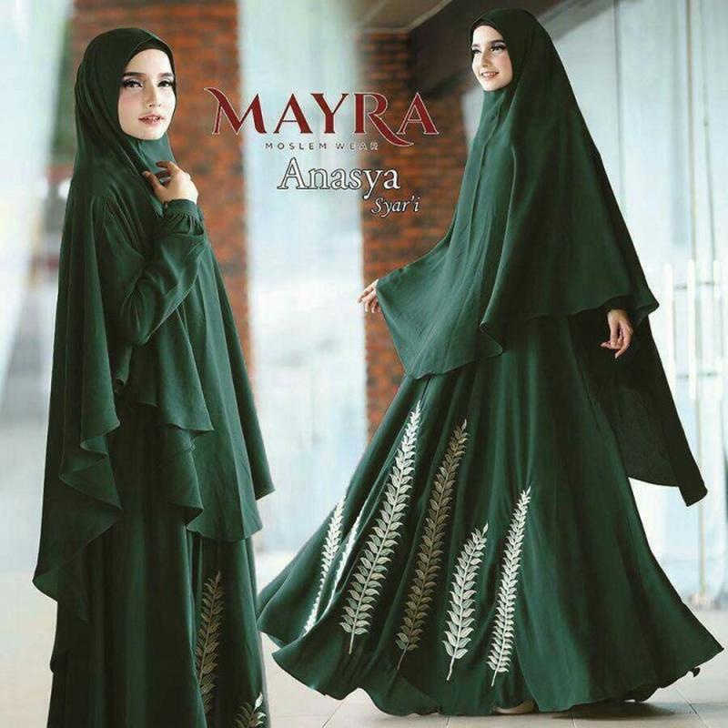 Fashion Wanita Model Terbaru 2023 Sharena Midi Dress Bahan Cringkle Airflow Premium Baju Gamis Wanita Remaja Viral Dewasa [Maxi Anasya Bordir Green Sl] Gamis Muslim Wanita Spandex Hijau