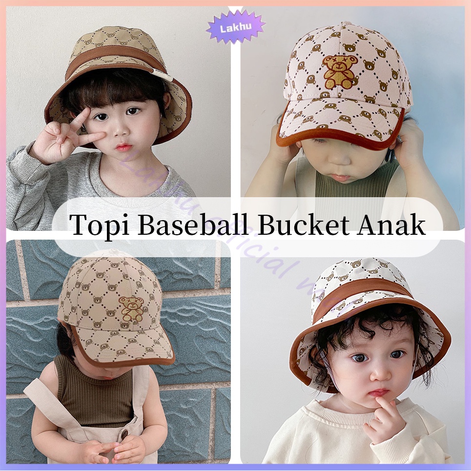 Lakhu Topi Baseball Bucket Anak Laki Laki Perempuan Import fashion