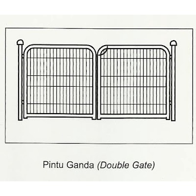 PINTU PAGAR BRC EP DOUBLE  TINGGI : 122 x 300 CM (HARGA / SET + 2 TIANG)