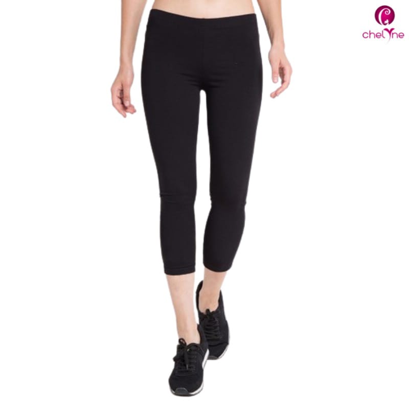 Chelyne Legging 7/8 C1333T Bahan Spandex Jersey size L &amp; XL - Celana 7/8 Muslim