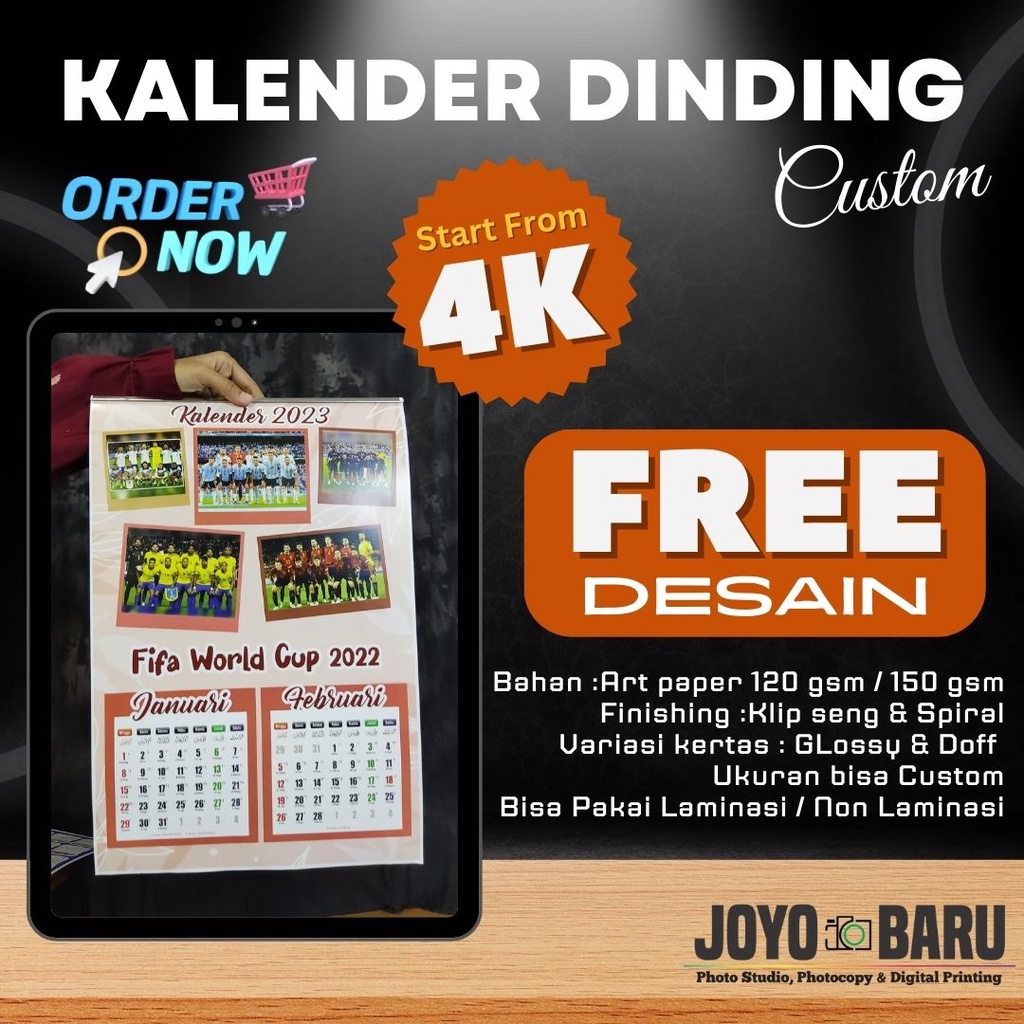 Jual Kalender Dinding Custom 2023 Bahan Tipis Dan Tebal | Shopee Indonesia