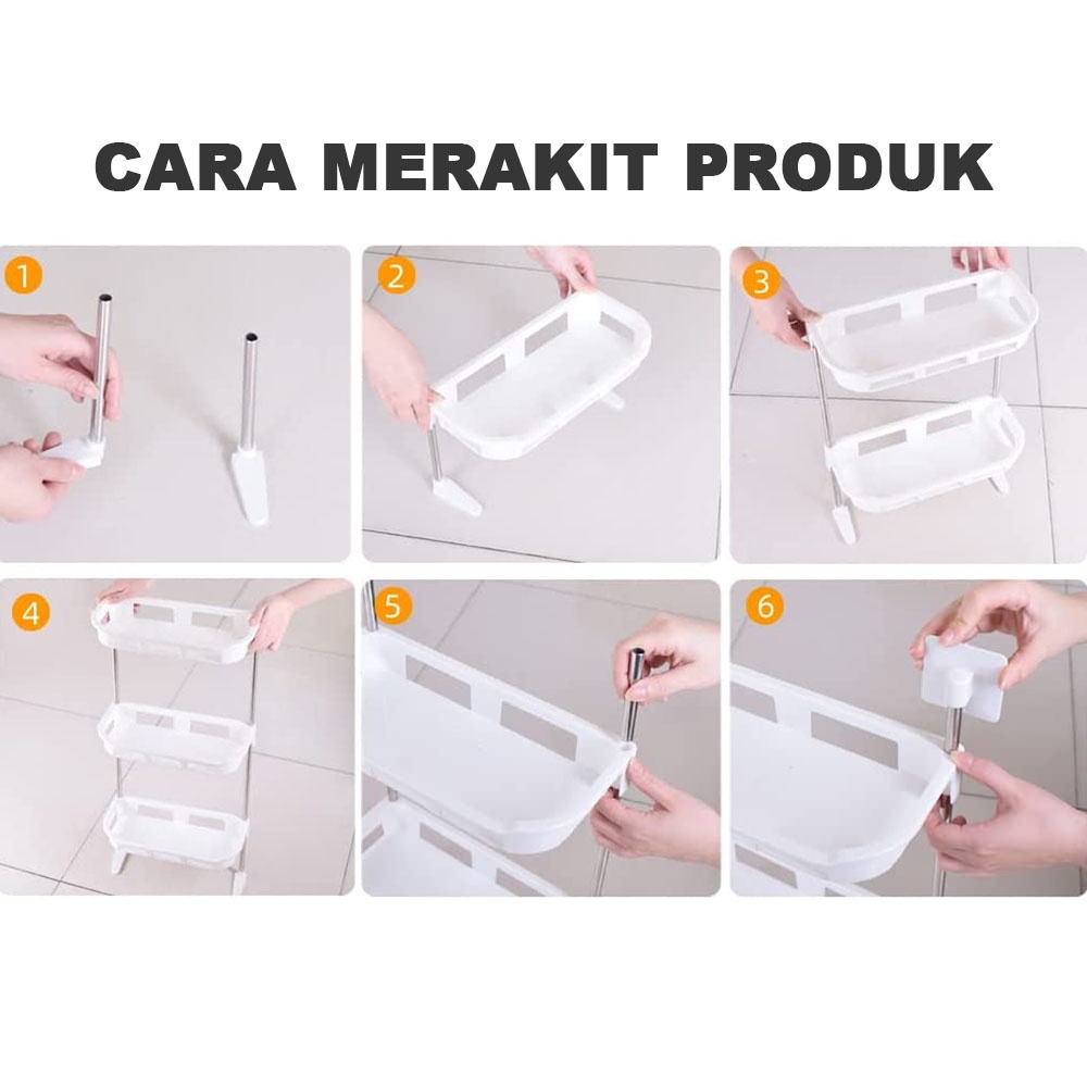 Rak 3 Layers Toilet Multifunctional Rack Kamar Mandi 3 Susun - Rak Serbaguna Tempat Organizer Sabun Shampo Tissue Kop Tempel Tanpa Paku R399